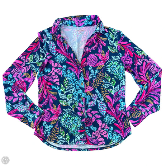 Top Long Sleeve Designer By Lilly Pulitzer In Blue & Purple, Size: S