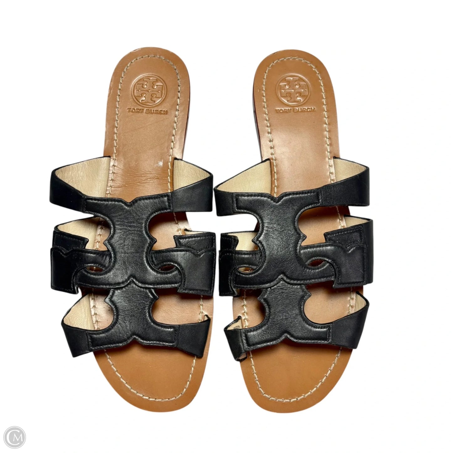 Sandals Designer By Tory Burch In Black & Brown, Size: 9