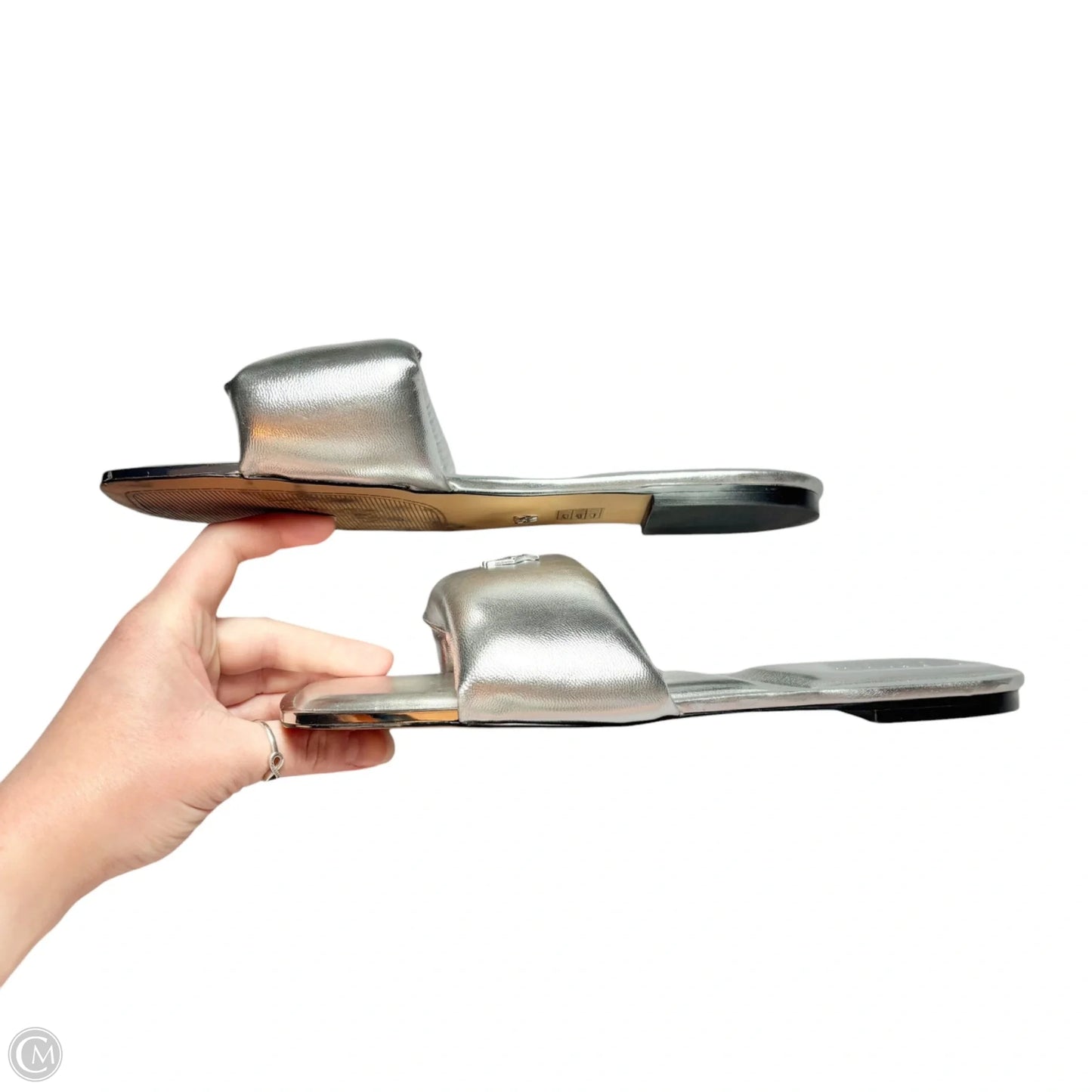 Sandals Flats By Dkny In Silver, Size: 10