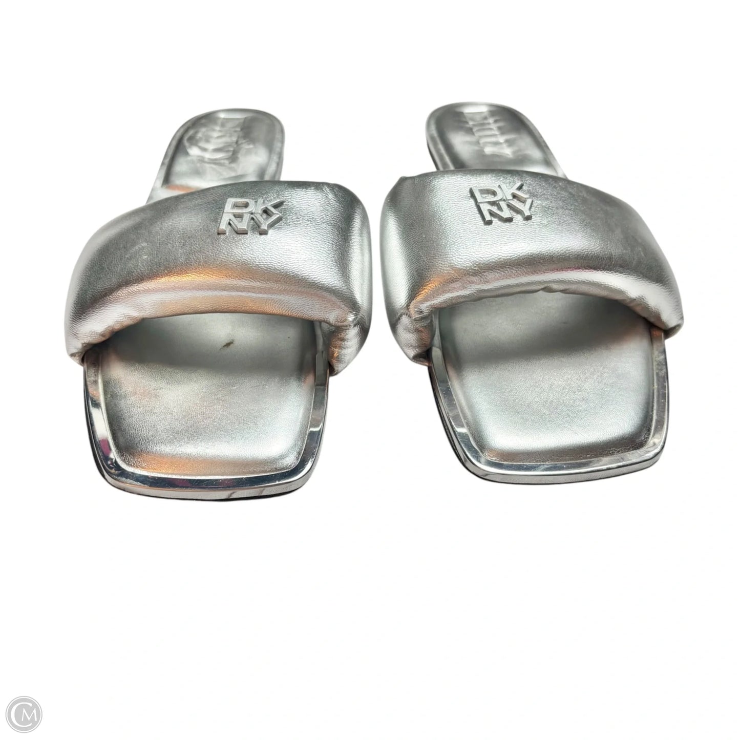 Sandals Flats By Dkny In Silver, Size: 10
