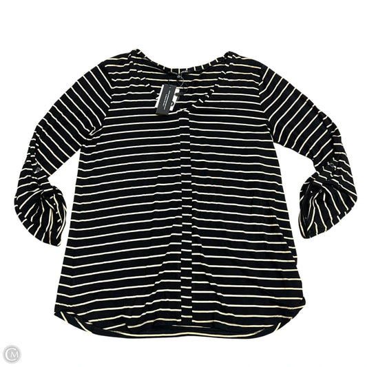 Top Long Sleeve By Cable And Gauge In Black & Tan, Size: Xl