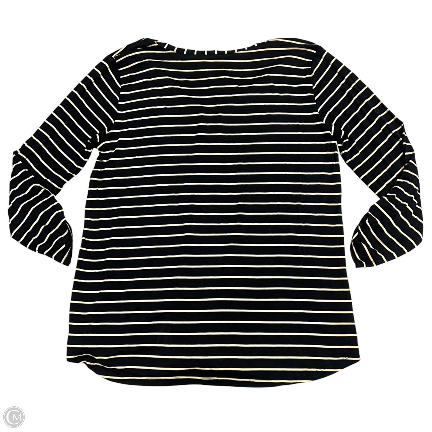 Top Long Sleeve By Cable And Gauge In Black & Tan, Size: Xl