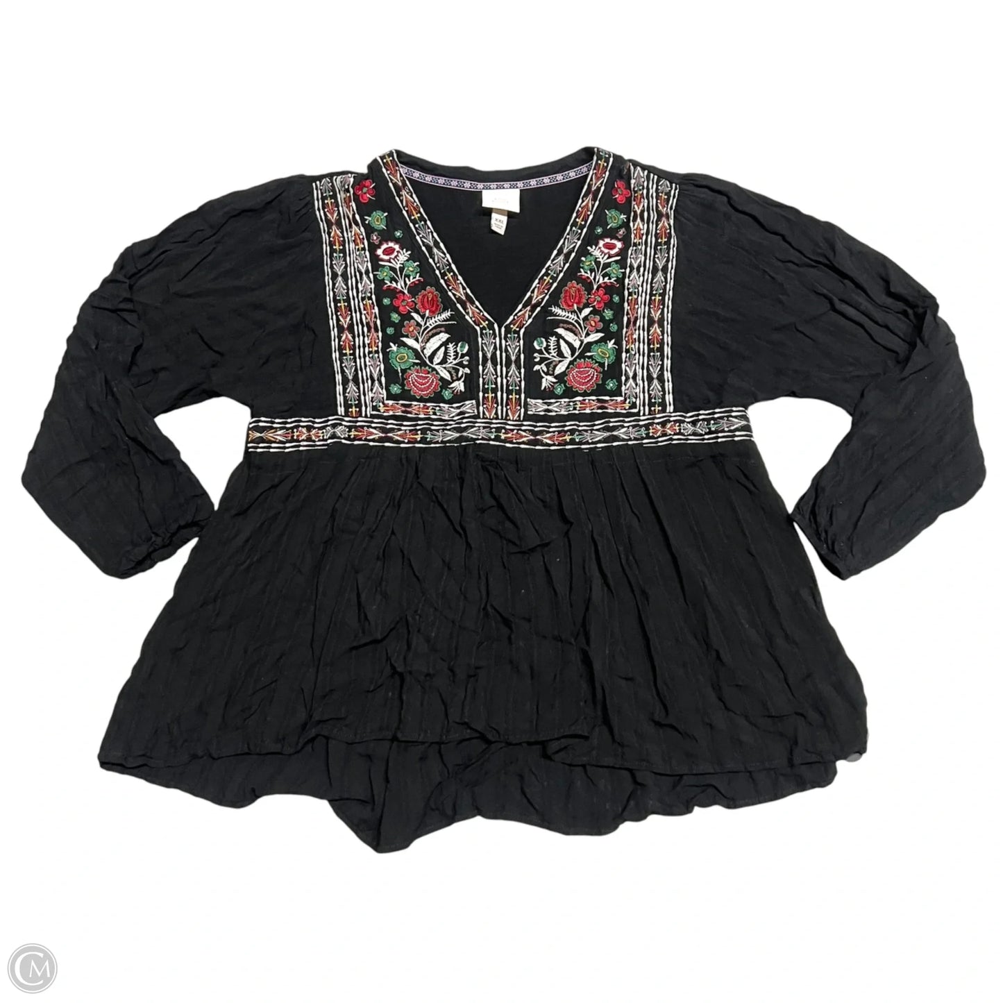 Top Long Sleeve By Knox Rose In Black, Size: Xxl
