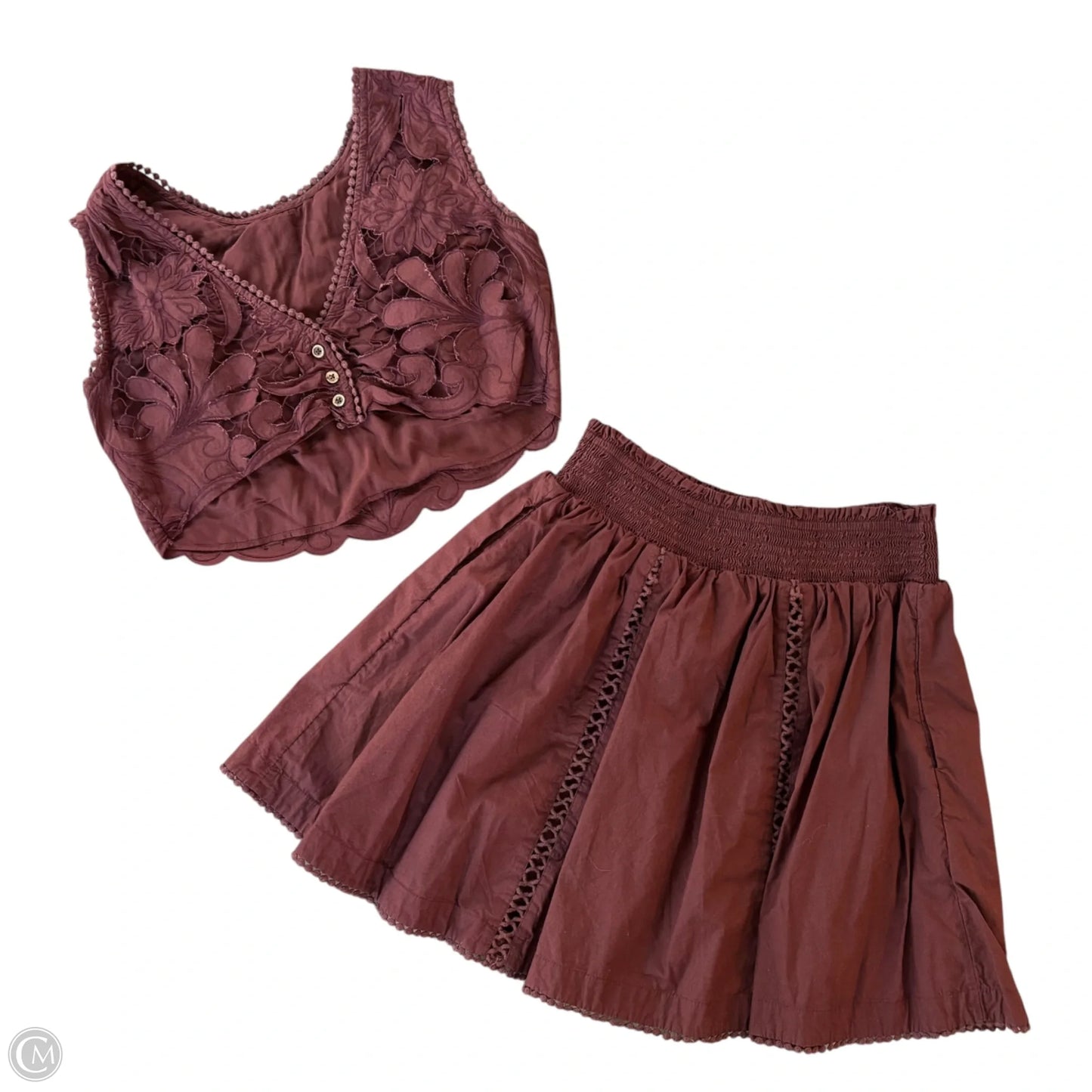Skirt Set 2pc By Anthropologie In Brown, Size: Xs