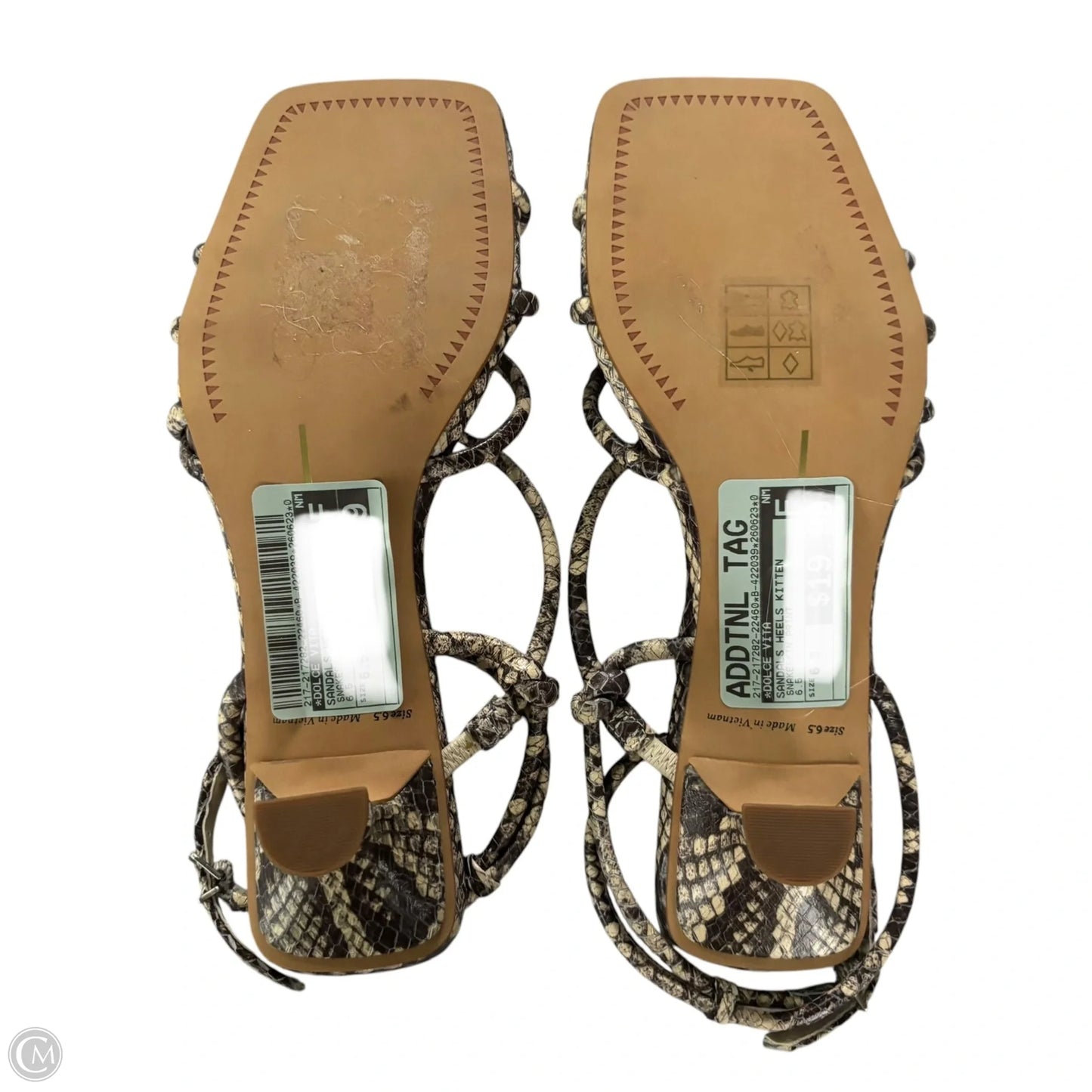 Sandals Heels Kitten By Dolce Vita In Snakeskin Print, Size: 6.5