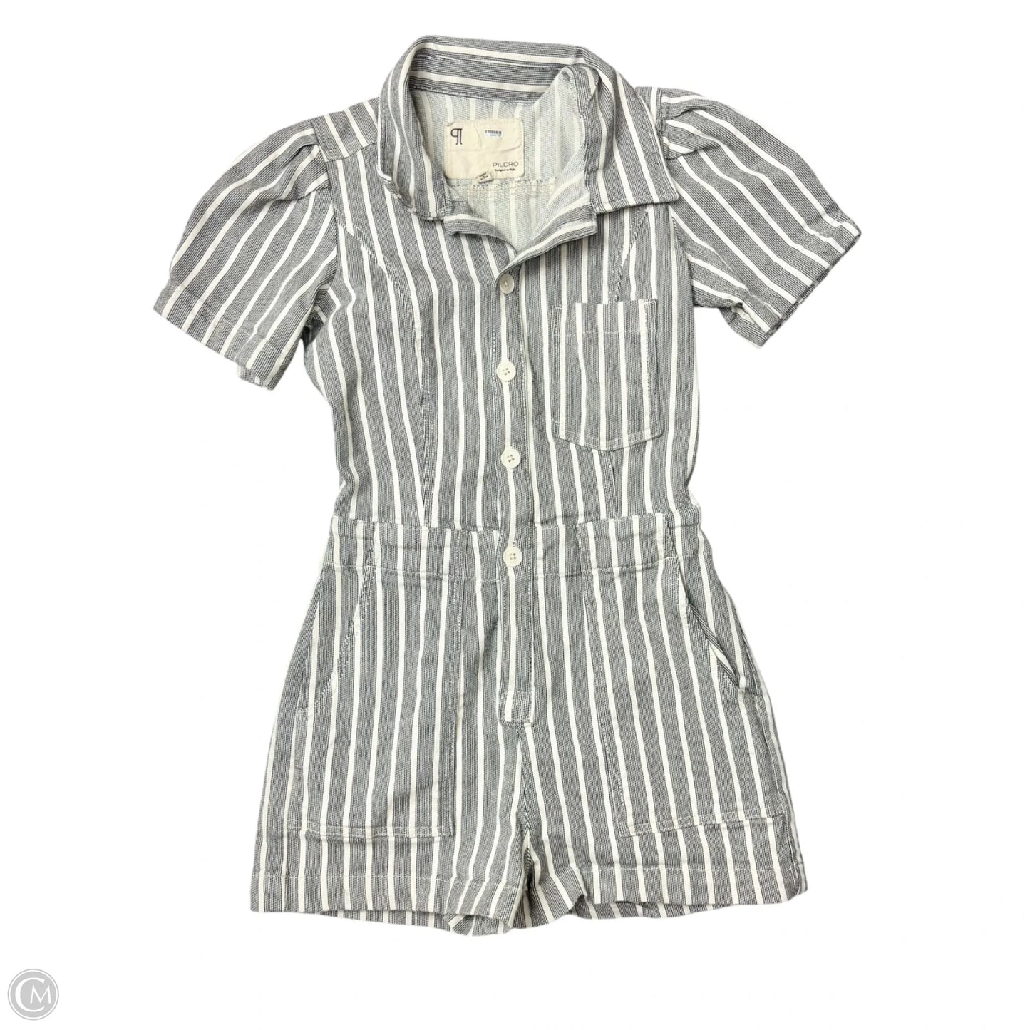 Romper By Pilcro In Grey & White, Size: Sp