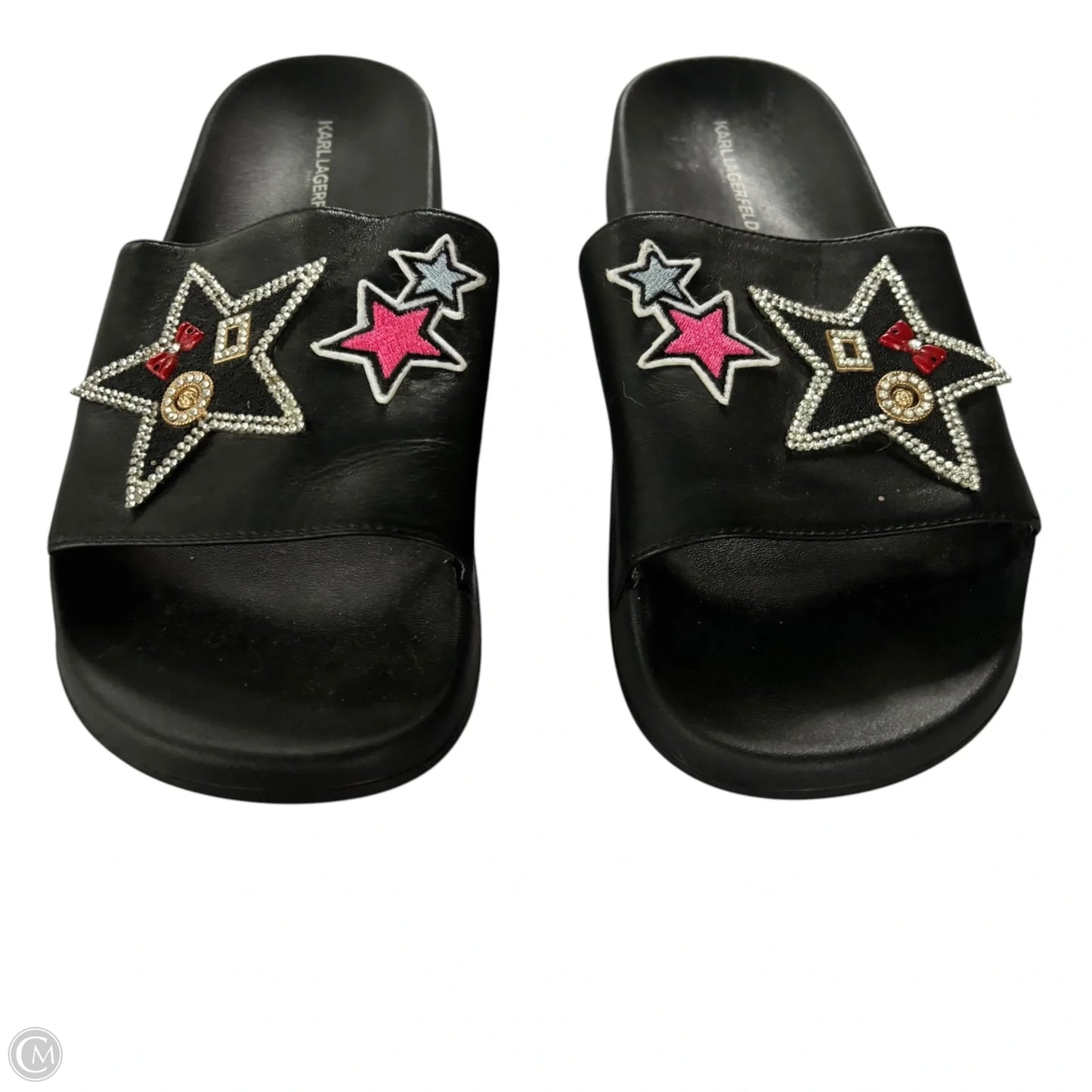Sandals Designer By Karl Lagerfeld In Black, Size: 10