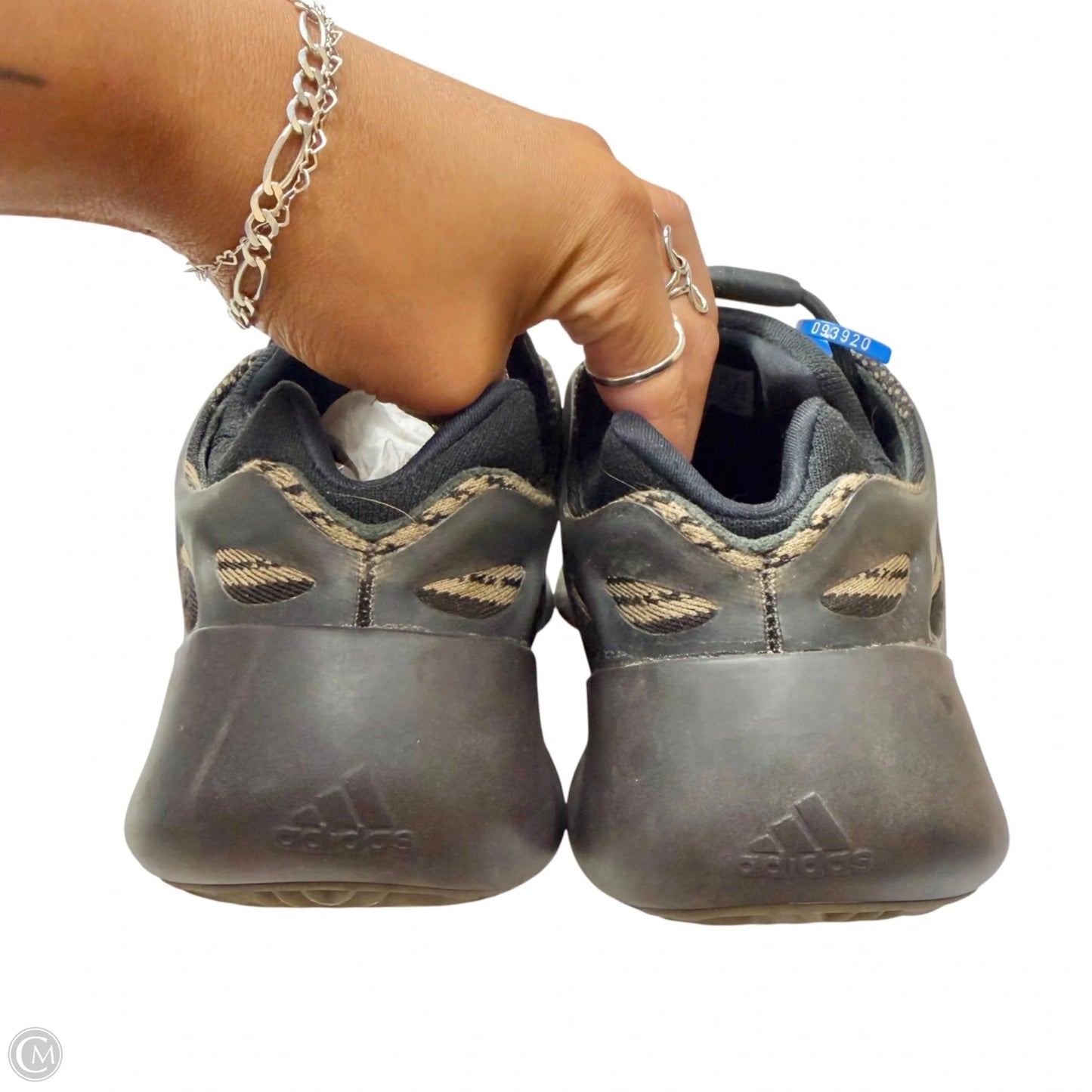 Shoes Luxury Designer By Yeezy In Black & Brown, Size: 9.5