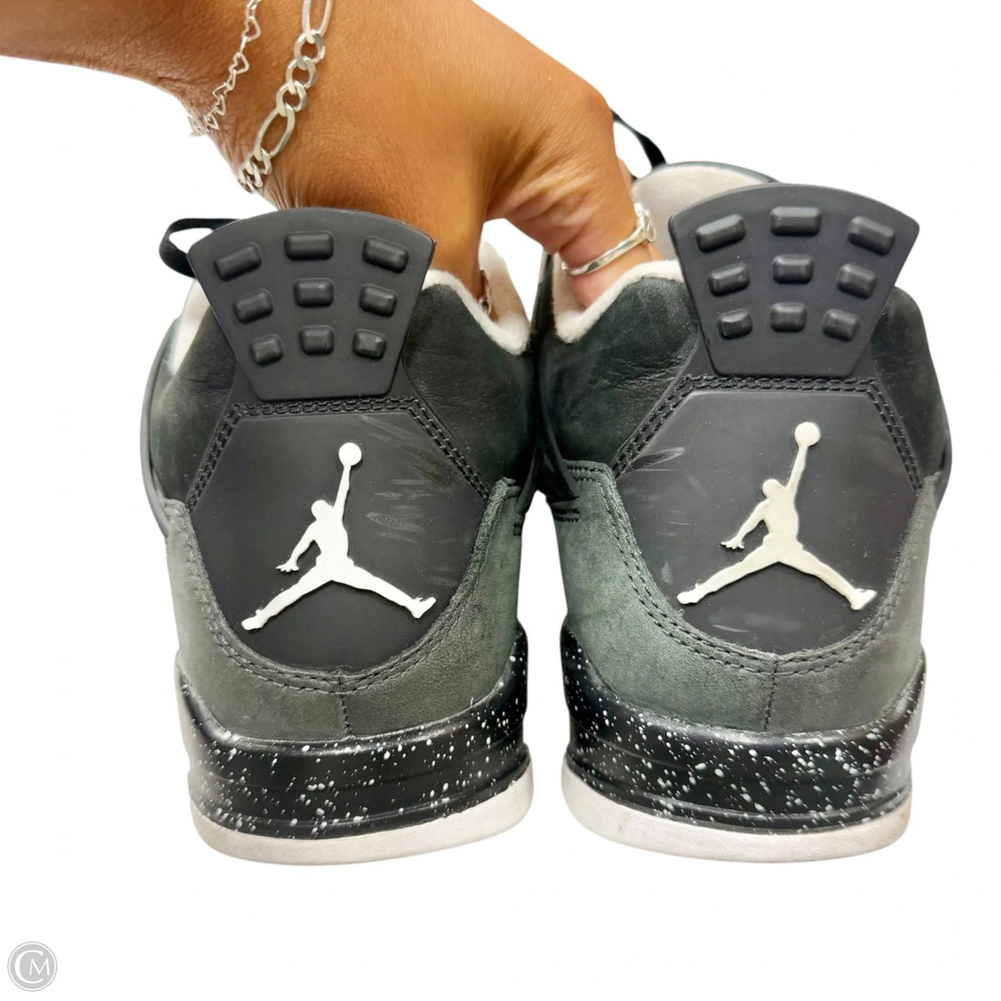 Shoes Luxury Designer By Jordan In Grey & White, Size: 10