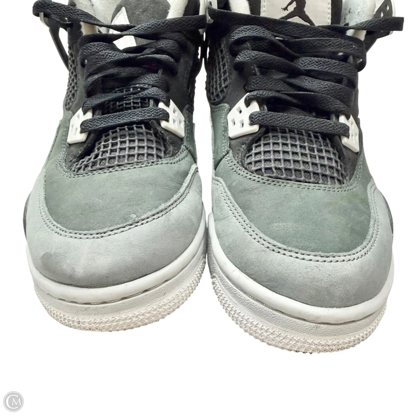 Shoes Luxury Designer By Jordan In Grey & White, Size: 9