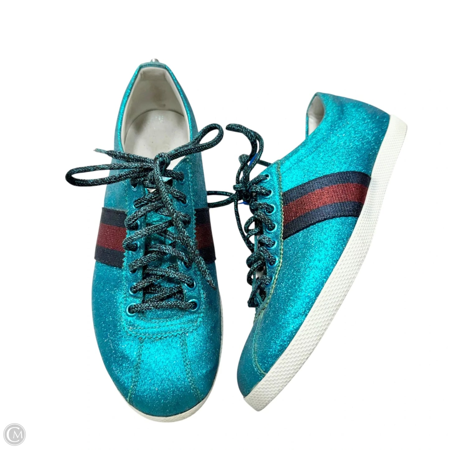 Shoes Luxury Designer By Gucci In Blue, Size: 9