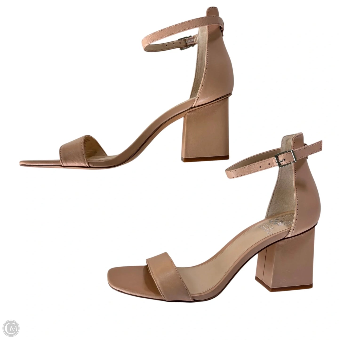 Sandals Heels Block By Vince Camuto In Tan, Size: 8.5