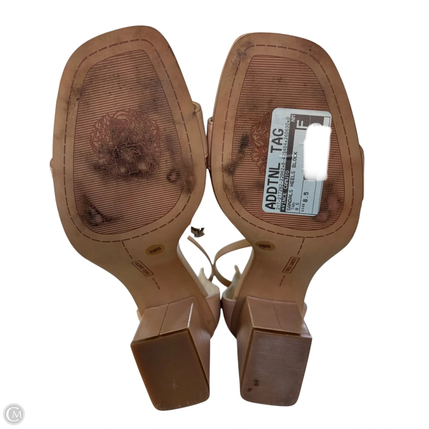 Sandals Heels Block By Vince Camuto In Tan, Size: 8.5