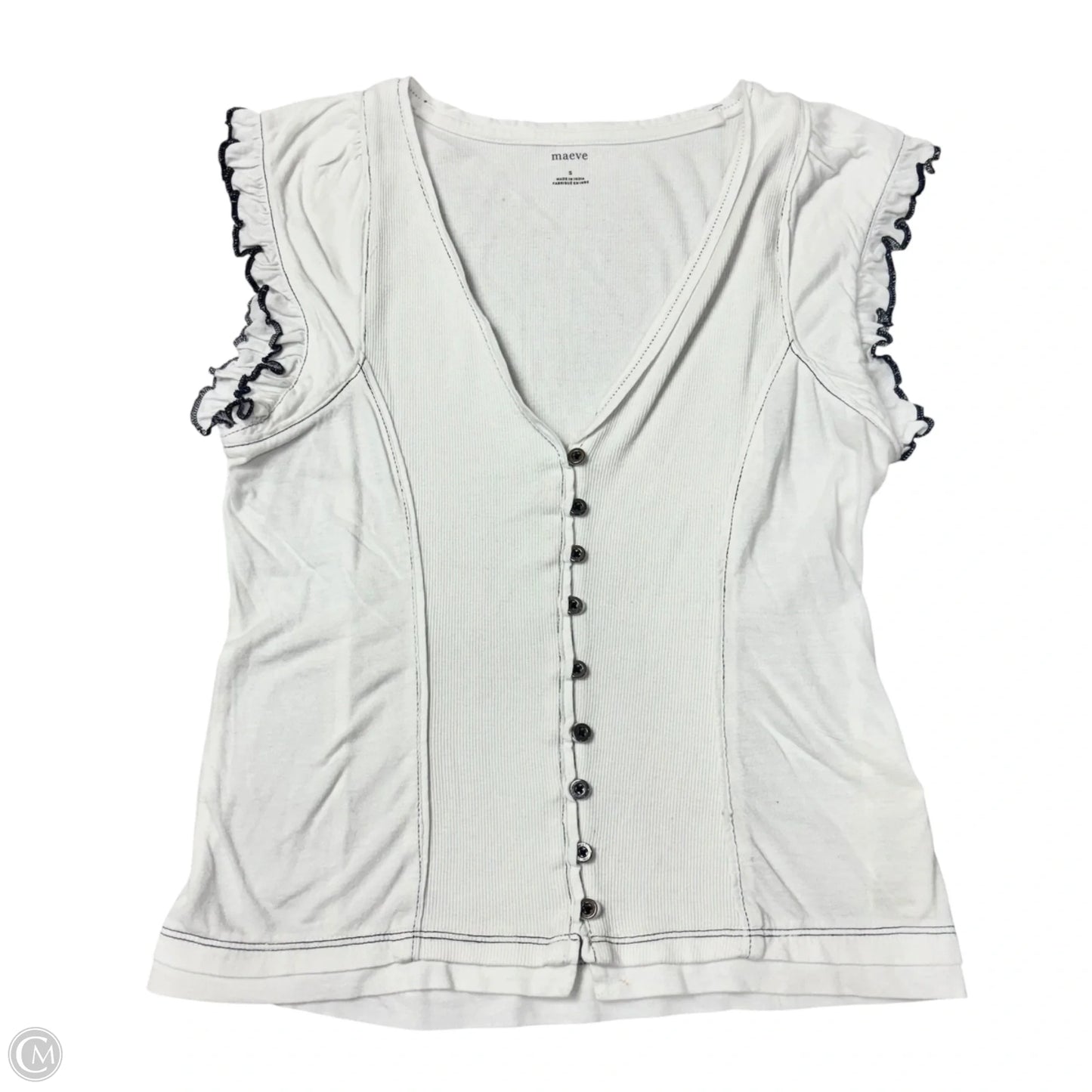 Top Sleeveless By Maeve In White, Size: S