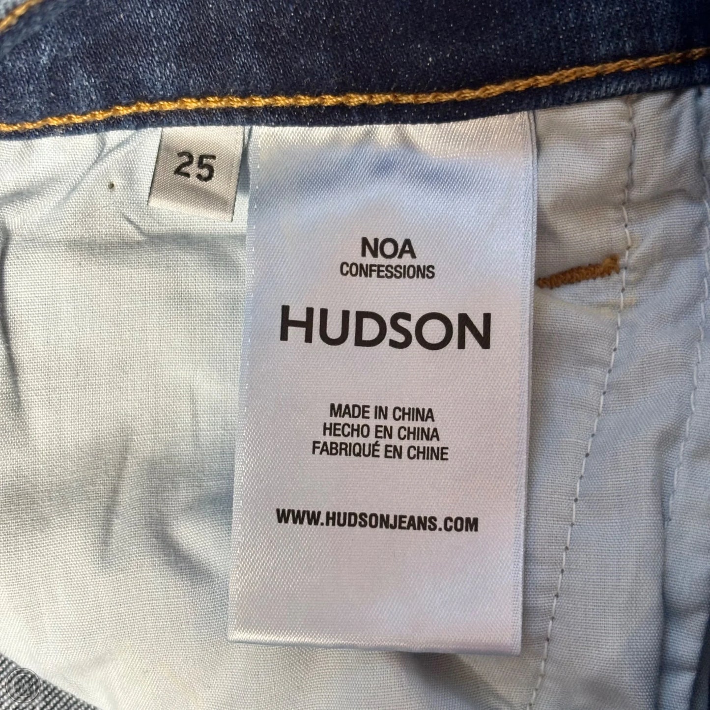Jeans Straight By Hudson In Blue Denim, Size: 2