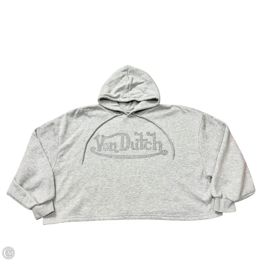 Sweatshirt Hoodie By Von Dutch In Grey, Size: L