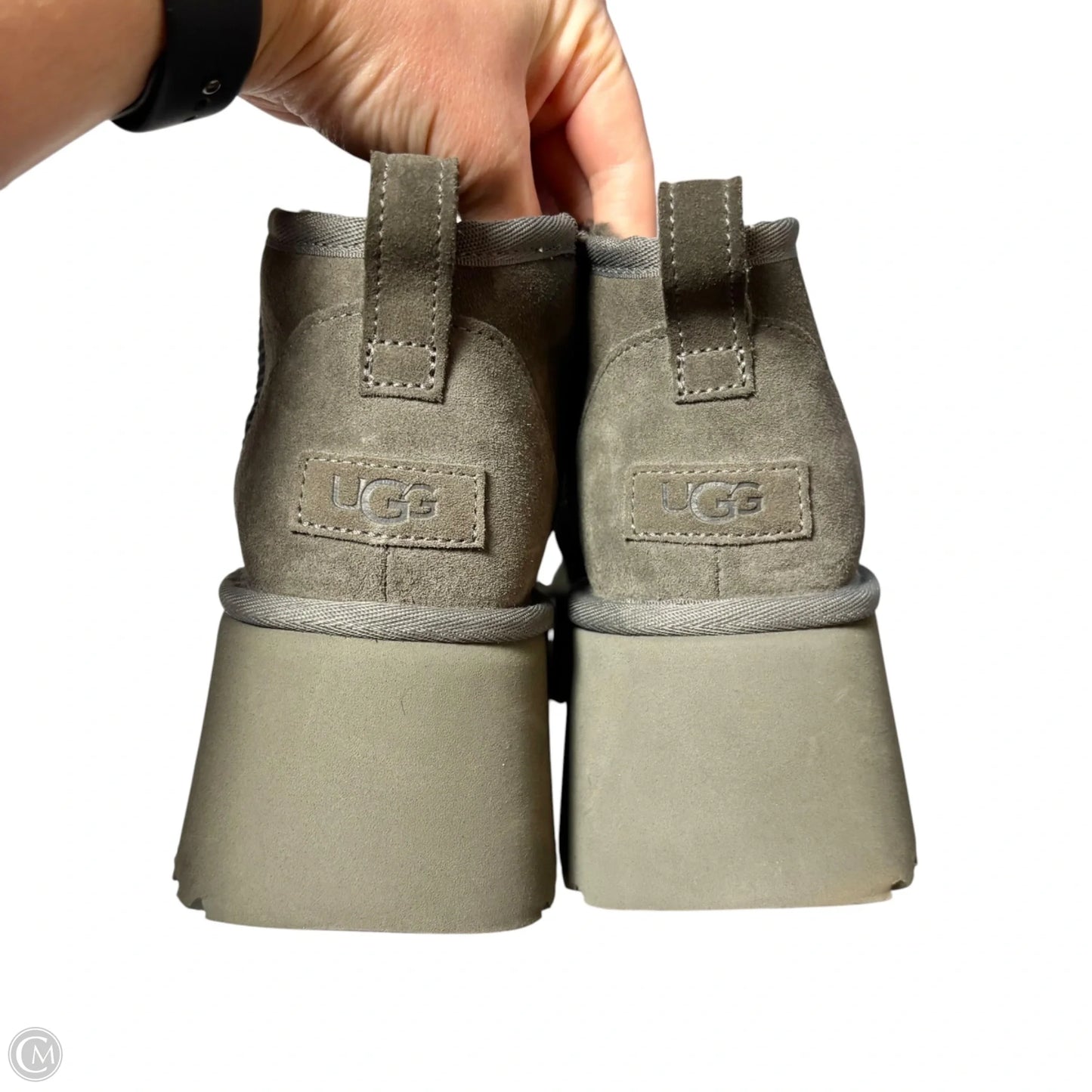 Boots Designer By Ugg In Grey, Size: 11