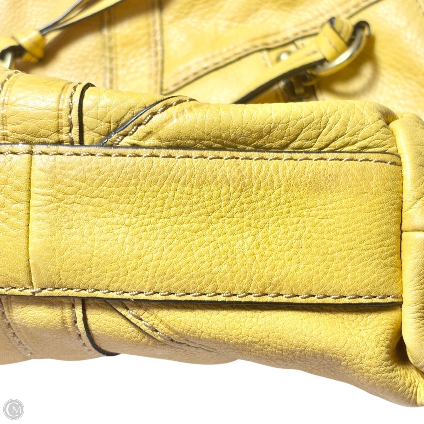 Handbag Leather By Fossil, Size: Medium