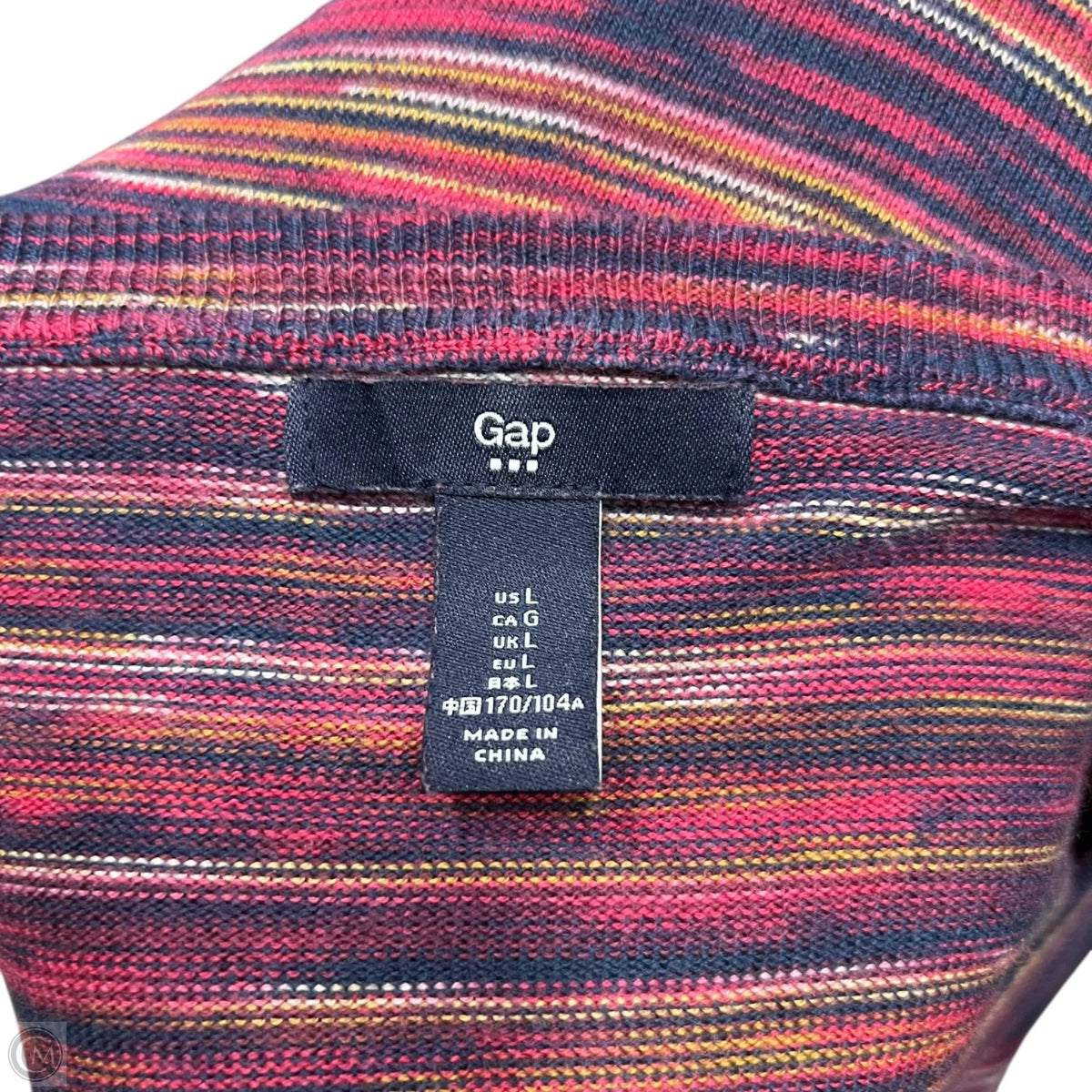Top Long Sleeve By Gap In Striped Pattern, Size: L