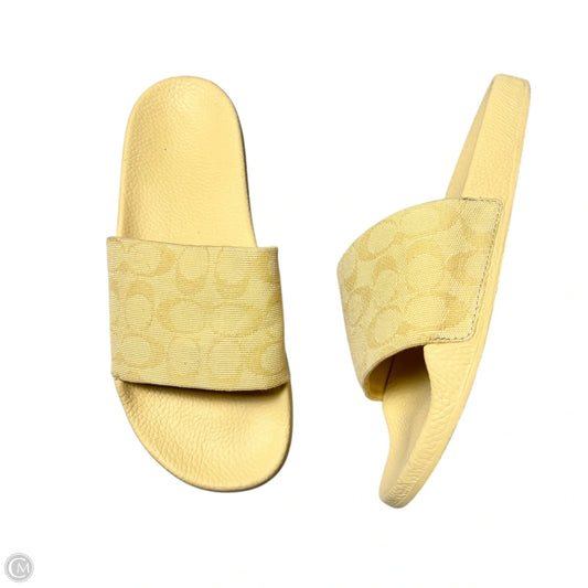 Sandals Designer By Coach In Yellow, Size: 9
