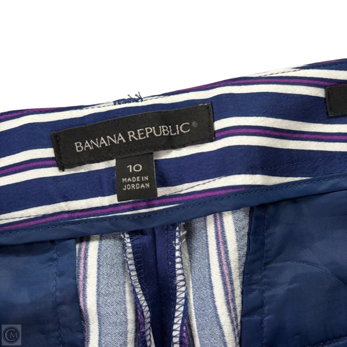 Pants Dress By Banana Republic In Blue & White, Size: M