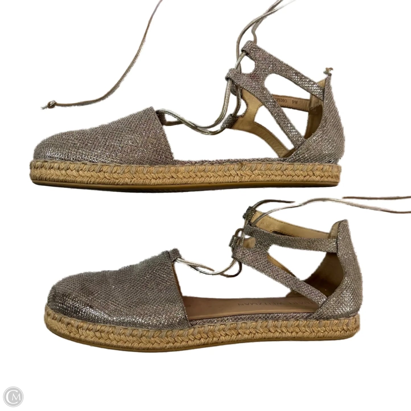 Sandals Designer By Stuart Weitzman In Silver, Size: 9