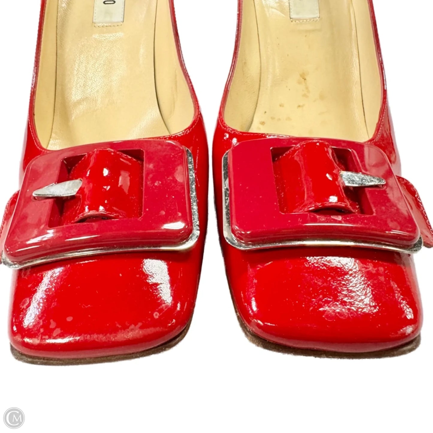 Shoes Luxury Designer By Moschino In Red, Size: 8.5