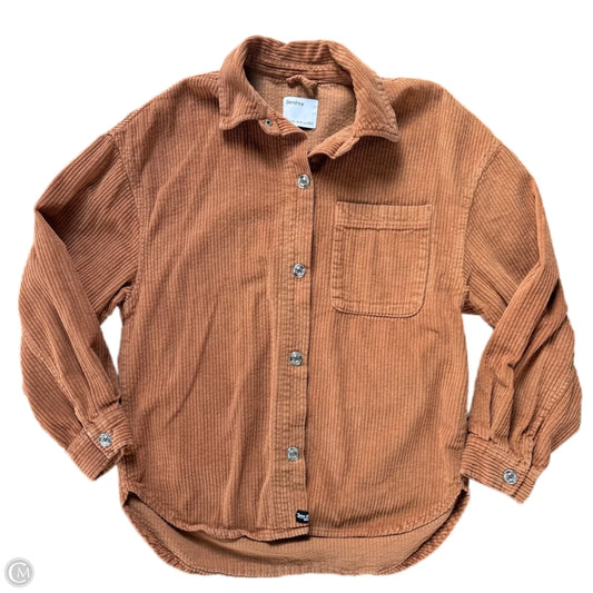 Jacket Shirt By Bershka In Brown, Size: S
