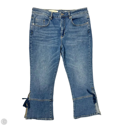 Jeans Cropped By Pilcro In Blue Denim, Size: 14