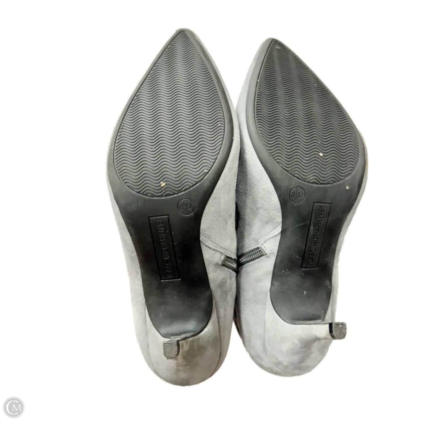Boots Knee Heels By Isaac Mizrahi In Grey, Size: 8.5