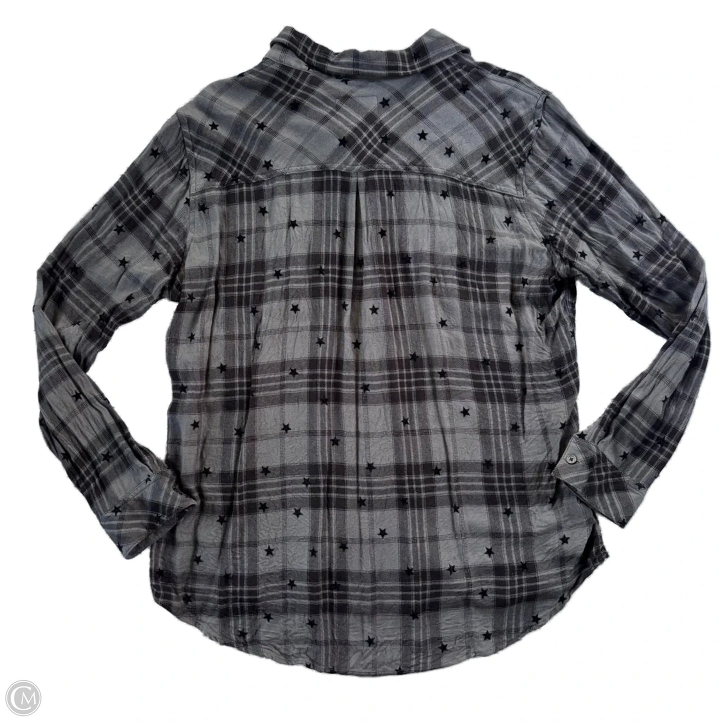 Top Long Sleeve By Rails In Black & Grey, Size: Xl