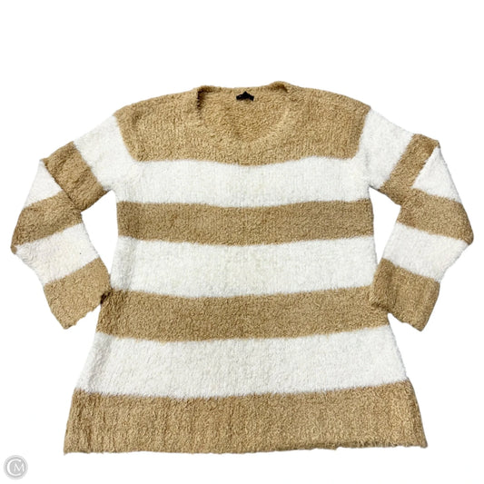 Sweater By Talbots In Cream & Tan, Size: M
