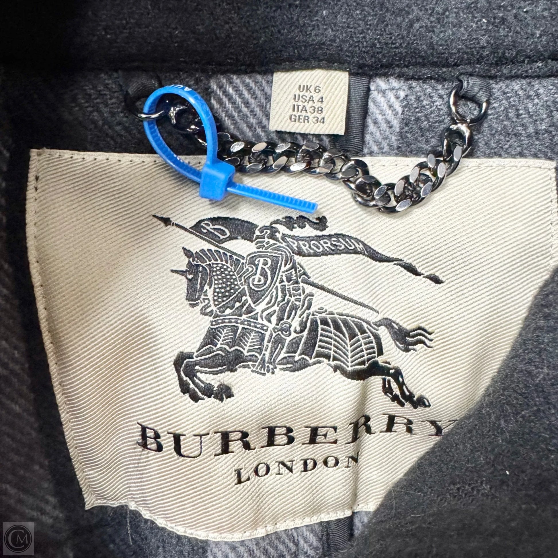 Coat Luxury Designer By Burberry In Black, Size: S – Clothes