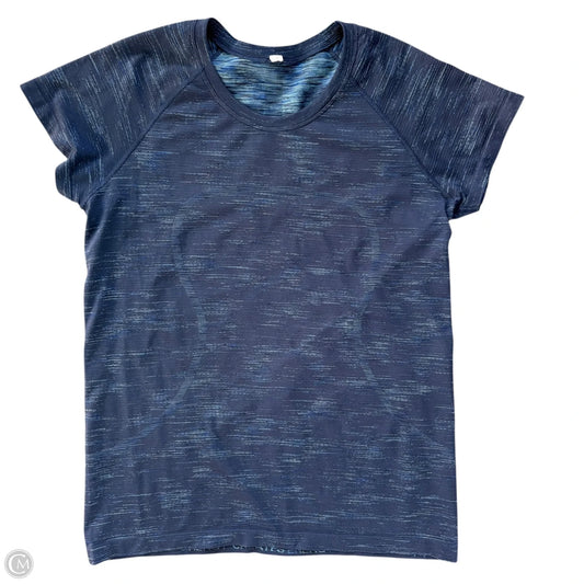 Athletic Top Short Sleeve By Lululemon In Blue, Size: L