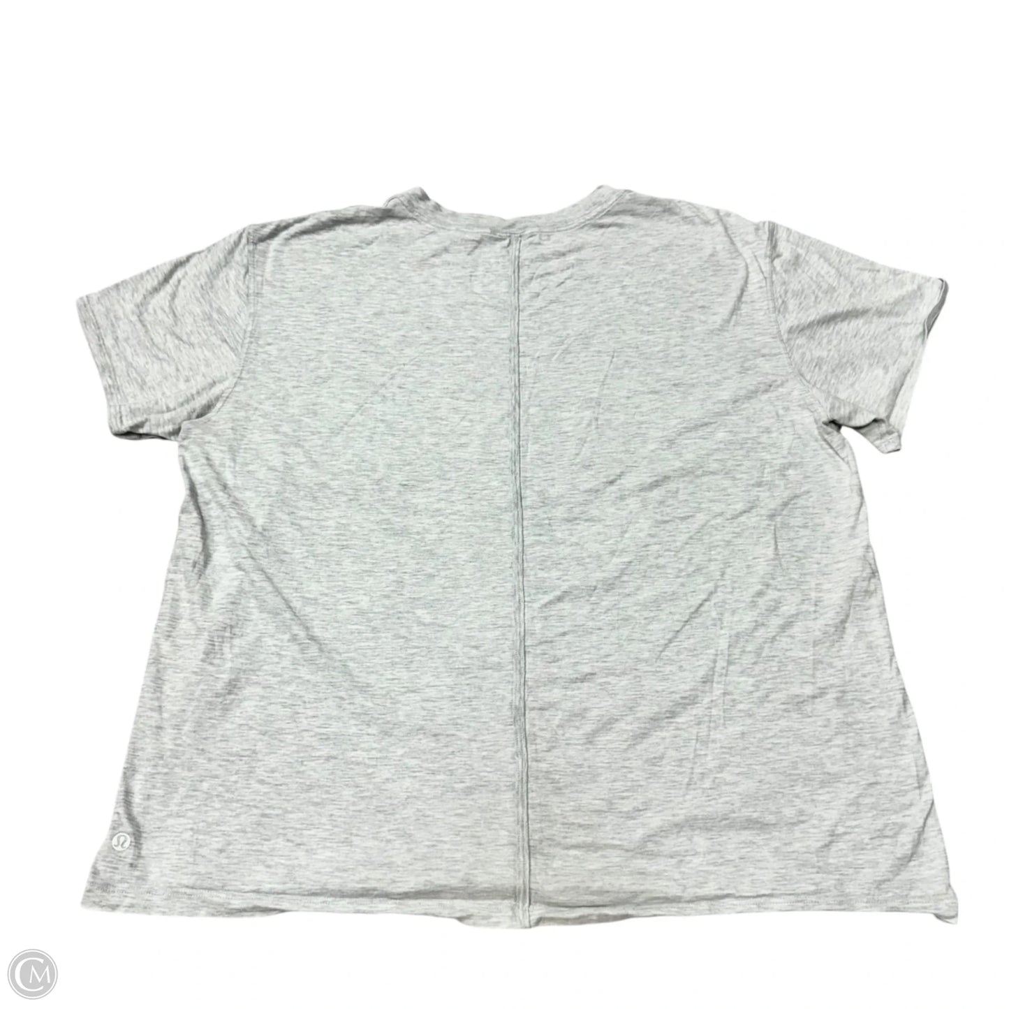 Athletic Top Short Sleeve By Lululemon In Grey, Size: L