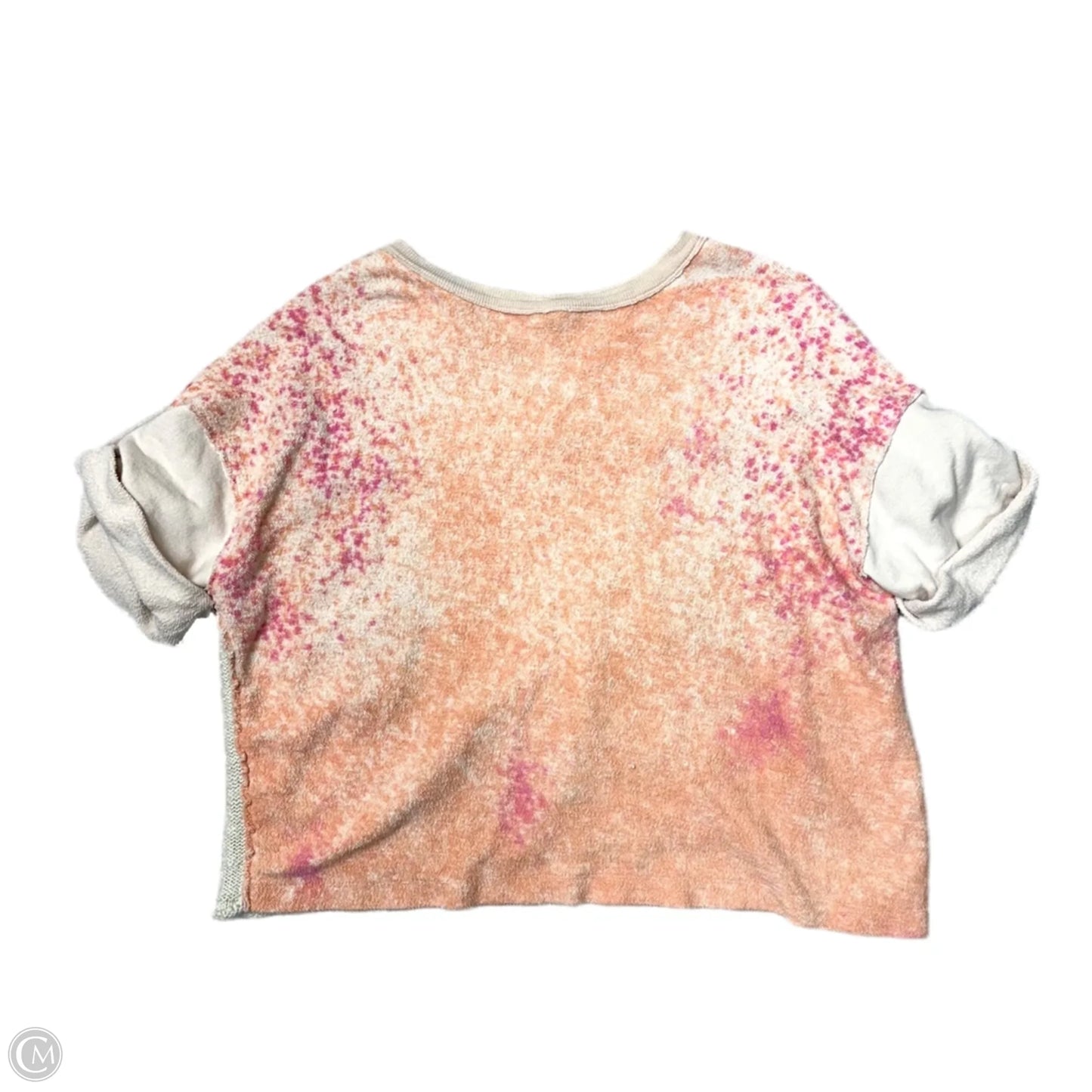 Sweater Short Sleeve By Pilcro In Cream & Pink, Size: S