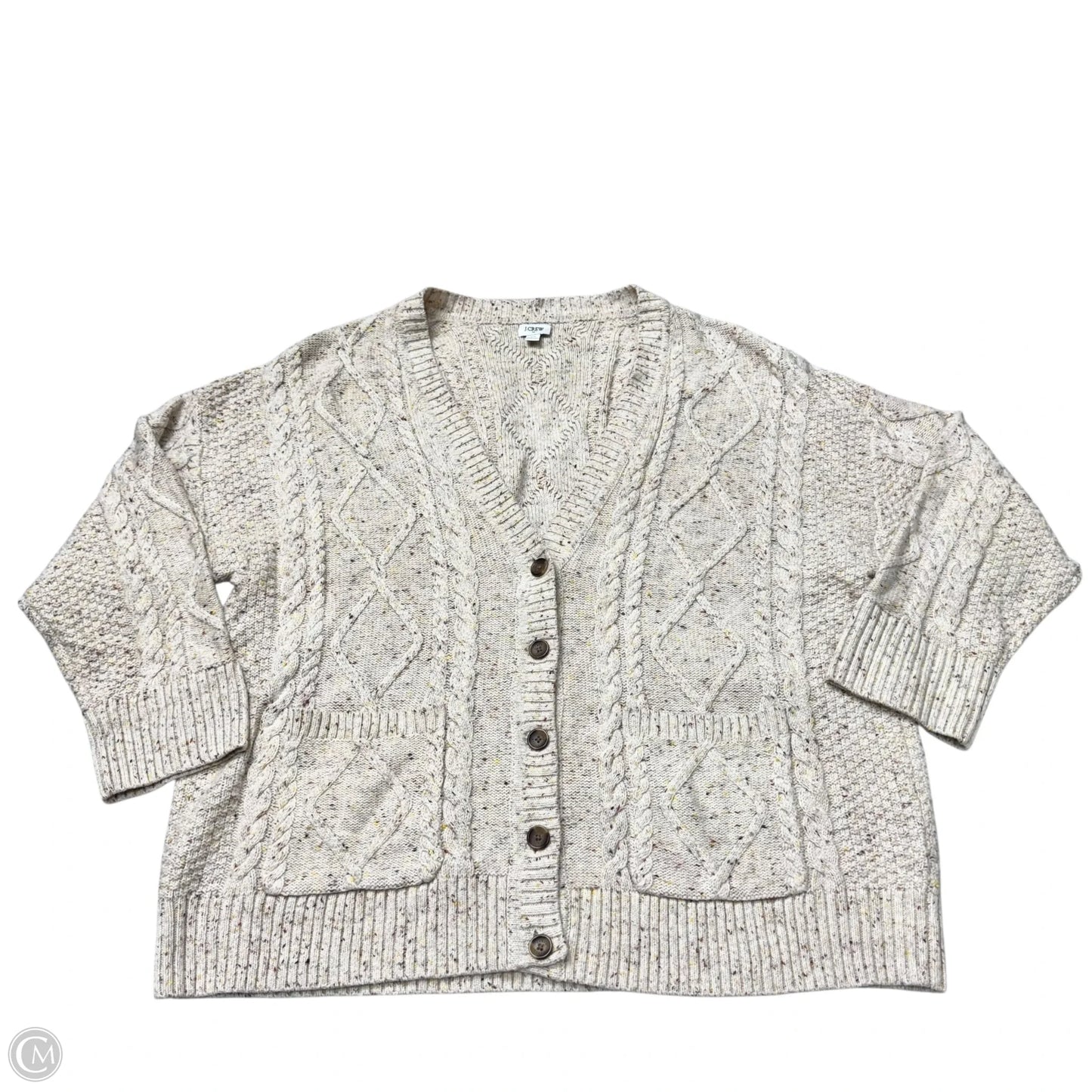 Sweater Cardigan By J. Crew In Cream, Size: 2x