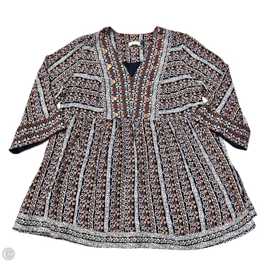 Dress Casual Midi By Maeve In Blue & Pink, Size: 1x