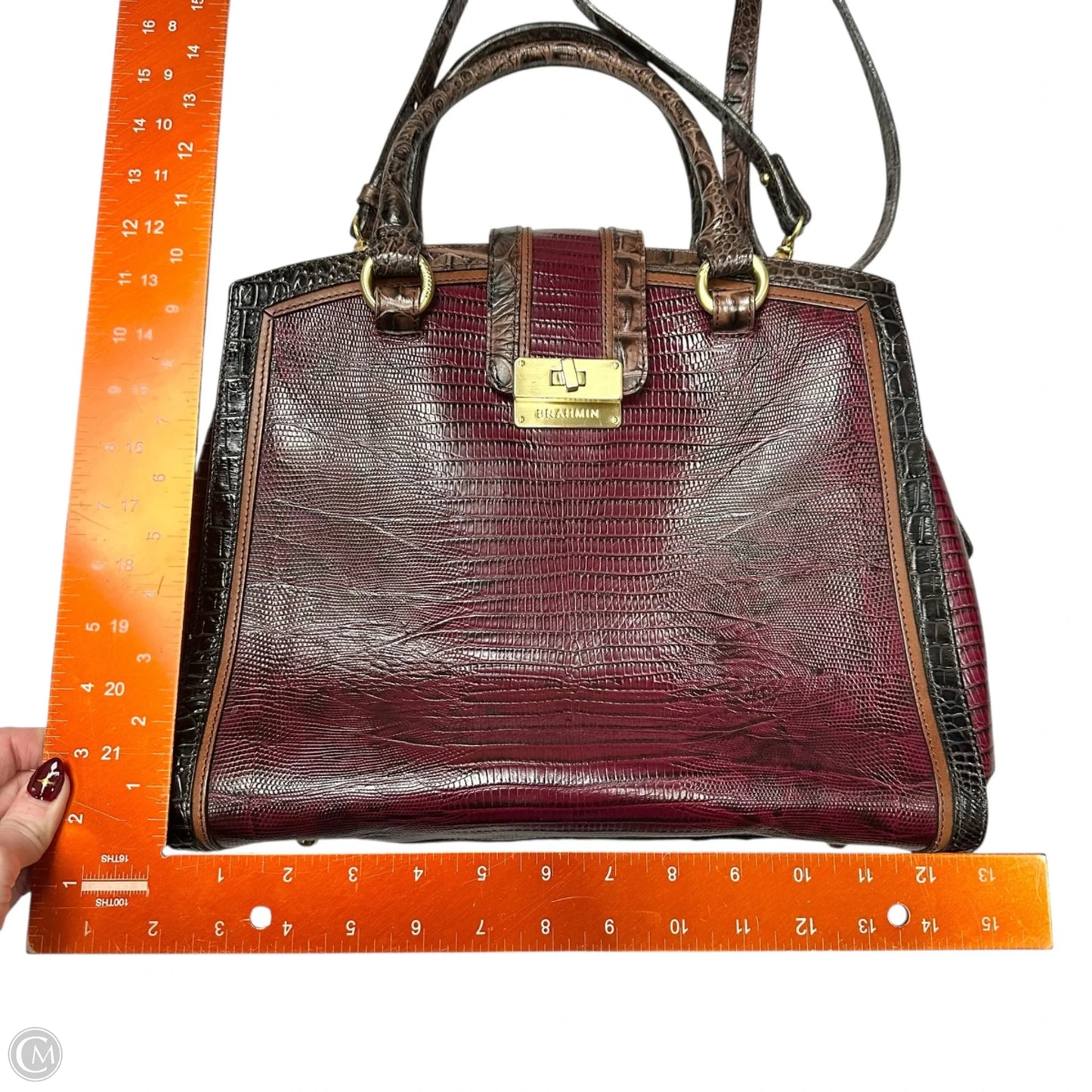 Handbag Designer By Brahmin, Size: Large
