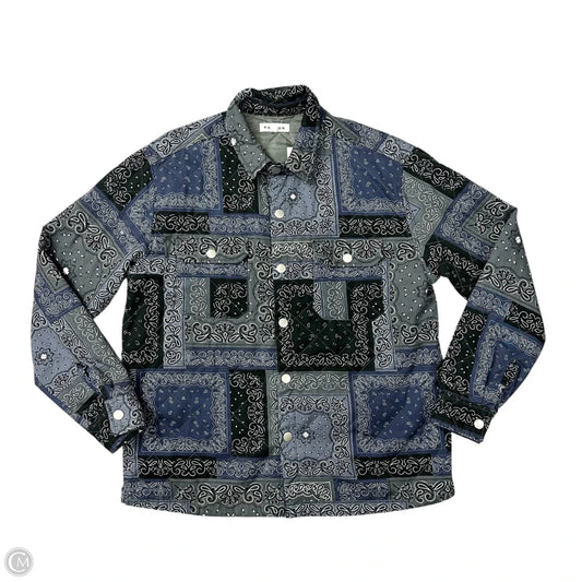 Coat Puffer & Quilted By Pacsun In Black & Blue, Size: L