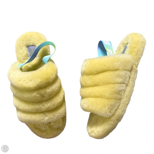 Slippers Designer By Ugg In Green, Size: 6