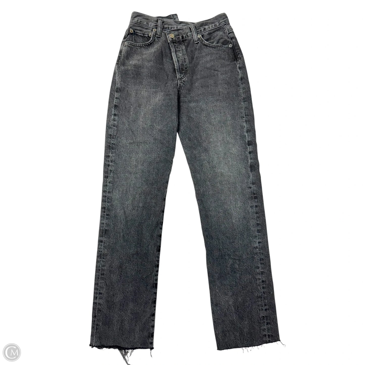 Jeans Straight By Agolde In Black Denim, Size: 0