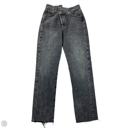 Jeans Straight By Agolde In Black Denim, Size: 0