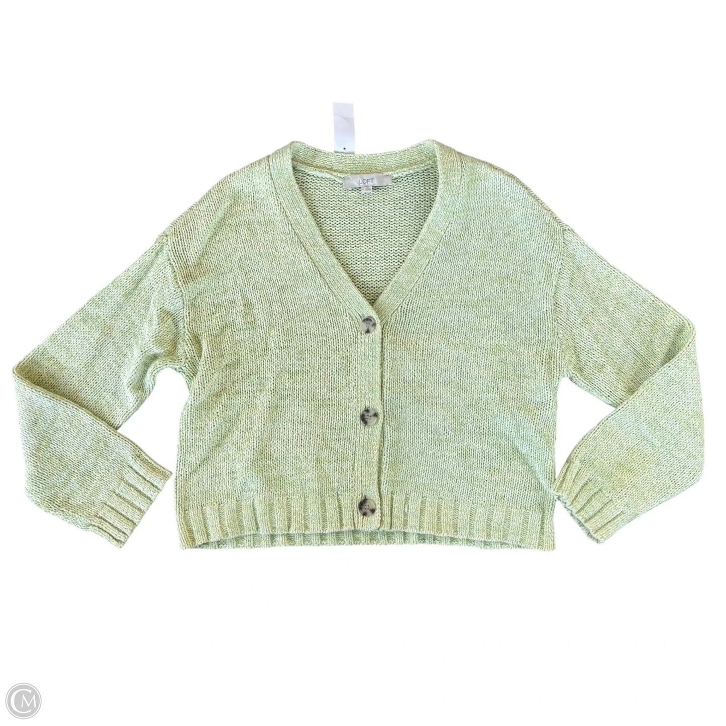 Sweater Cardigan By Loft In Green, Size: Xl