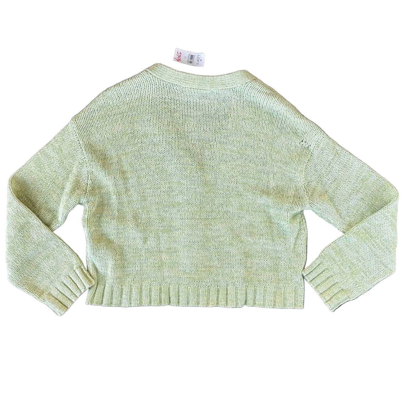 Sweater Cardigan By Loft In Green, Size: Xl