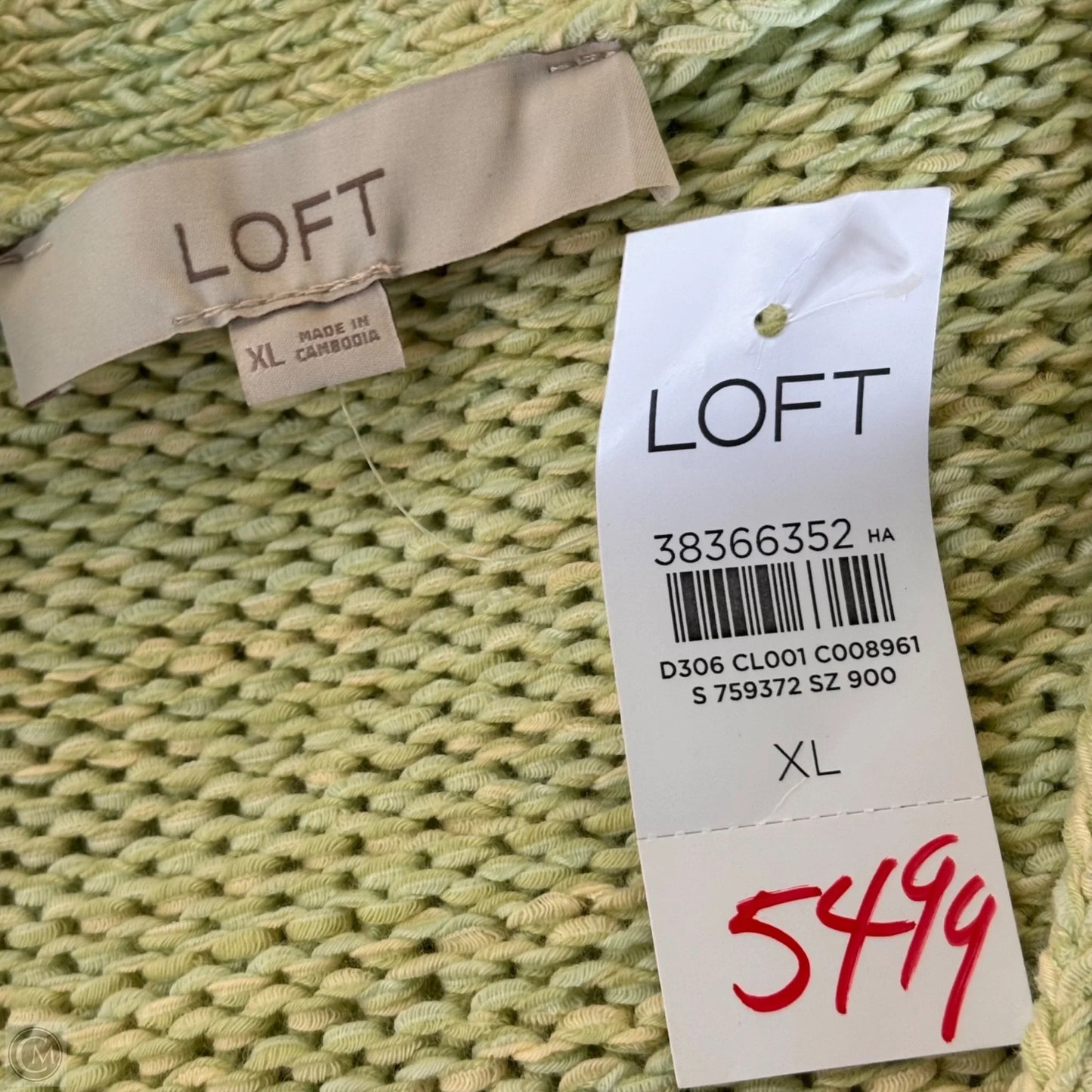 Sweater Cardigan By Loft In Green, Size: Xl