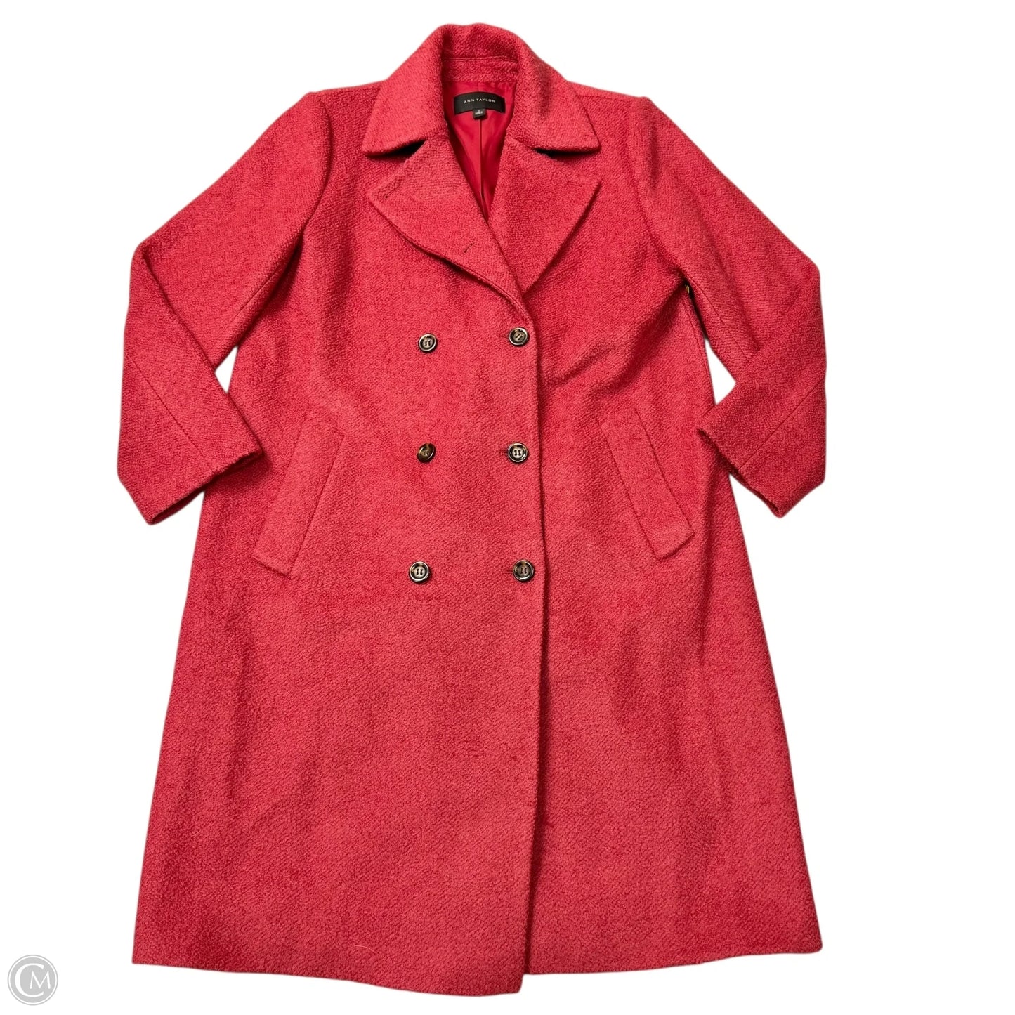 Coat Trench Coat By Ann Taylor In Pink, Size: Xl