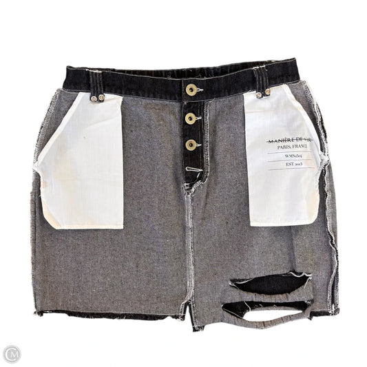 Skirt Mini & Short By Maiere De Vior In Grey Denim, Size: 16