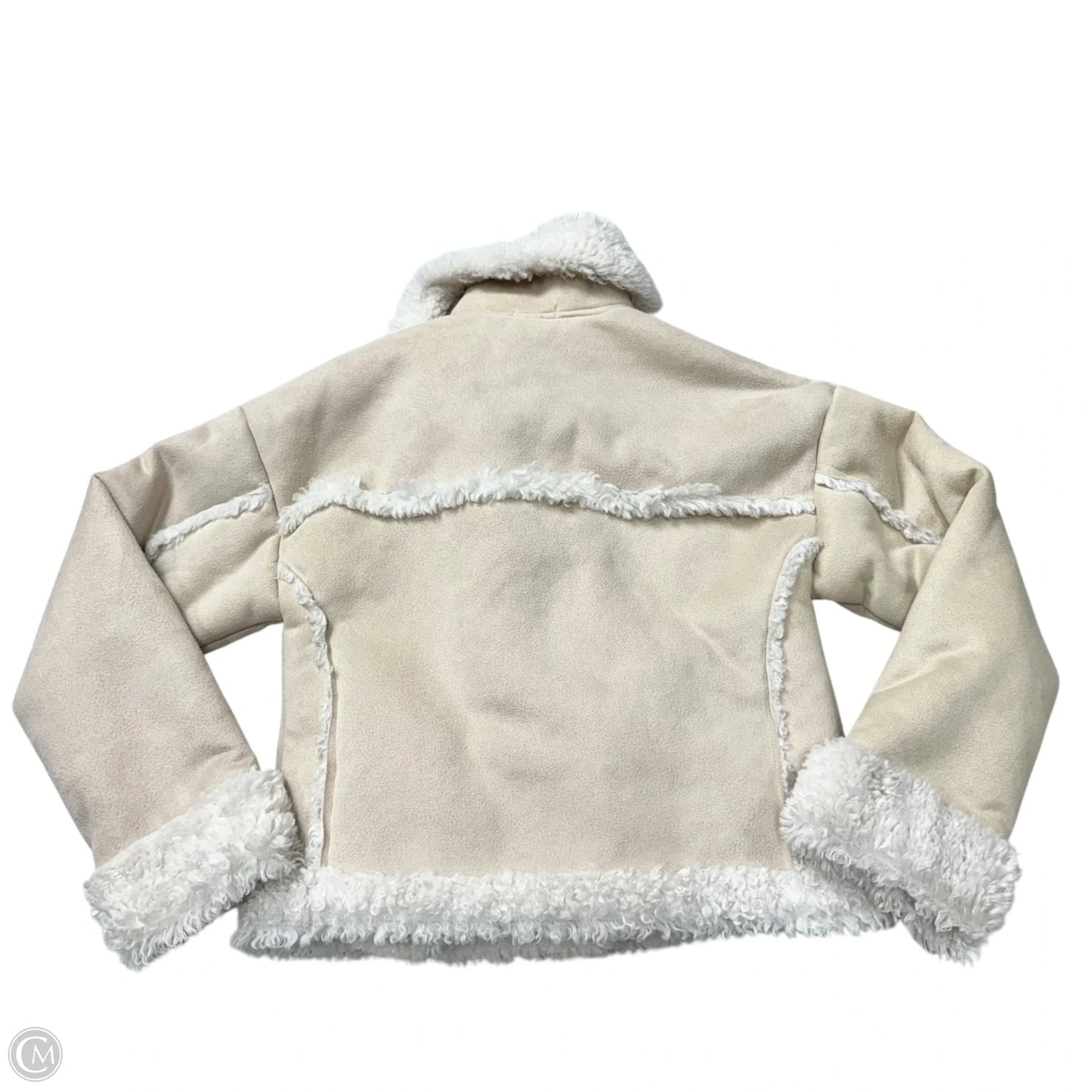 Coat Faux Fur & Sherpa By Subdued In Cream, Size: S