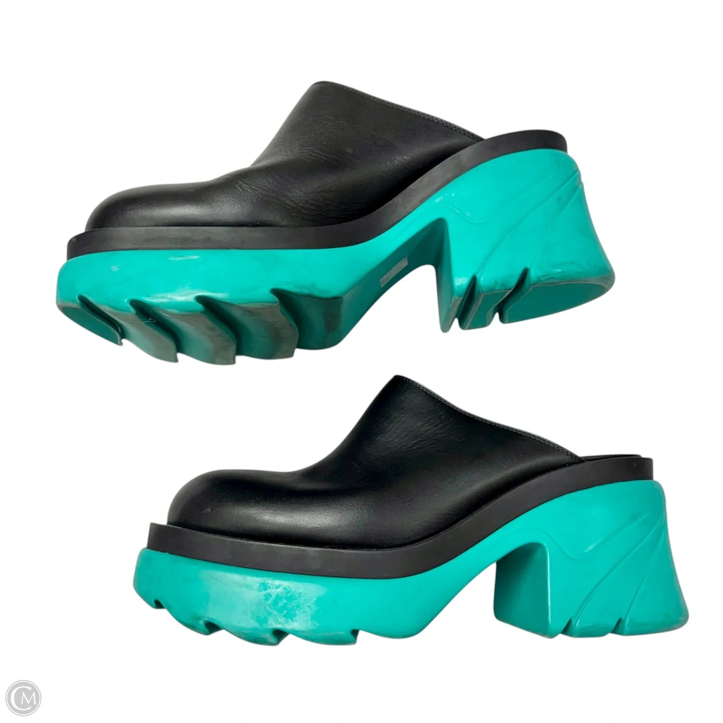 Shoes Luxury Designer By Bottega Veneta In Black & Green, Size: 10